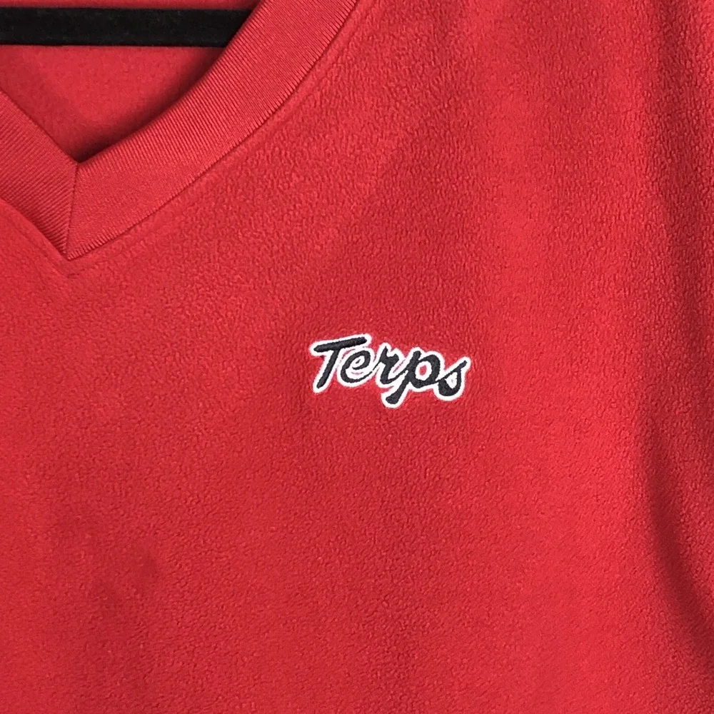 Maryland Terrapins Sweater Vest Mens Large Red Under Armour Fleece Script Terps